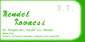mendel kovacsi business card